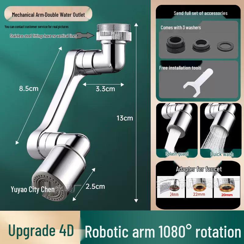 Rotatable Anti-Splash Faucet Aerator Extension Arm