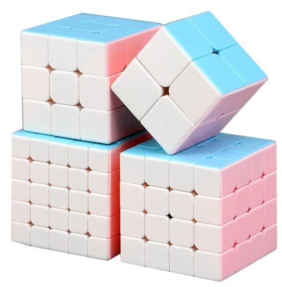 Tag Macaron Magic Smooth Educational Magic Educational Kill Brain Gift for Upper Elementary School Grades SET 2x2 3x3 4x4 [Red Disposal] Cube, Cube,