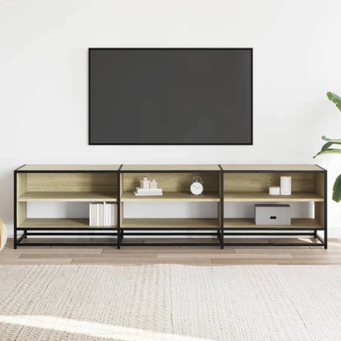 VidaXL Meuble TV chêne sonoma 180x40x46 cm bois d'ingénierie, support TV, buffet TV, meuble multimédia, banc TV, meuble 3300806