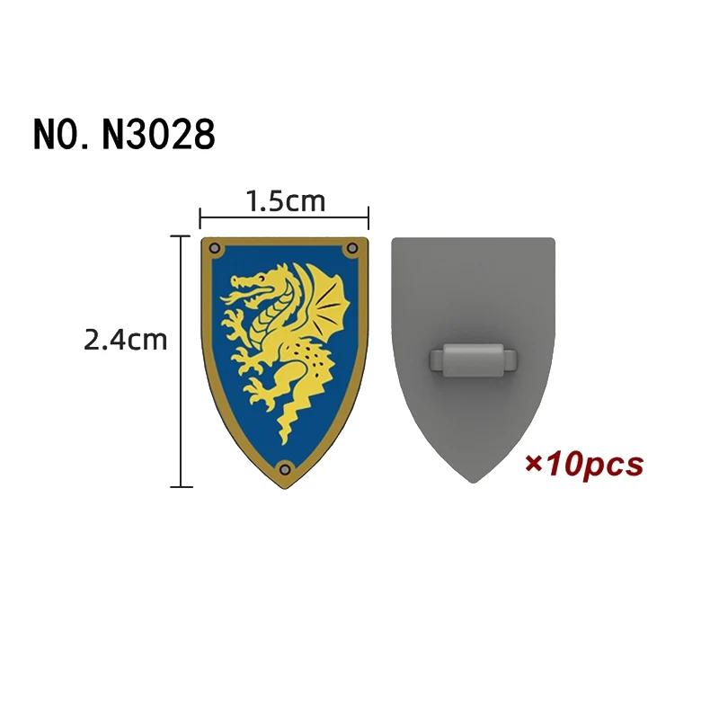 Medieval Military MOC Castle Knight Building Blocks Figures Accessories King Helmet Shield Flags Shoulders Armor Toy Gift N031