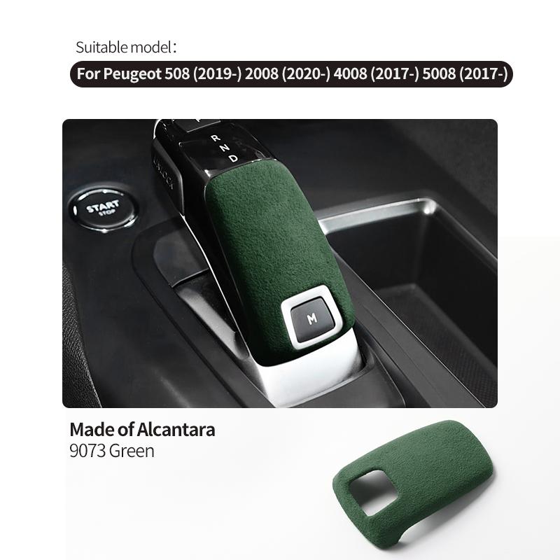 For Peugeot 508 2008 4008 5008 Gear Shift Knob Boot Cover Trim Stickers Made of Alcantara Car Premium Lnterior Tuning Accessory