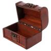 1pc Wooden Box Small Treasure Rustic Vintage Handmade Chest Multifunction Storage Box Case with Lid Jewellery Storage Container