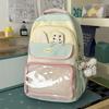 Schoolbag Cream Light Pink Ins Wind High Value School Bag Female Sweet Junior High School Pain Backpack Lightweight Large Capacity Backpack