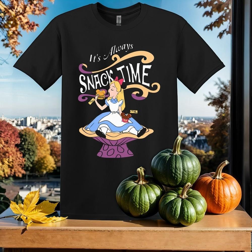 

Disney Alice Its Always Snack Tshirt T shirt Men Women Unisex Tshirt SY103 Unisex T-Shirt XXL