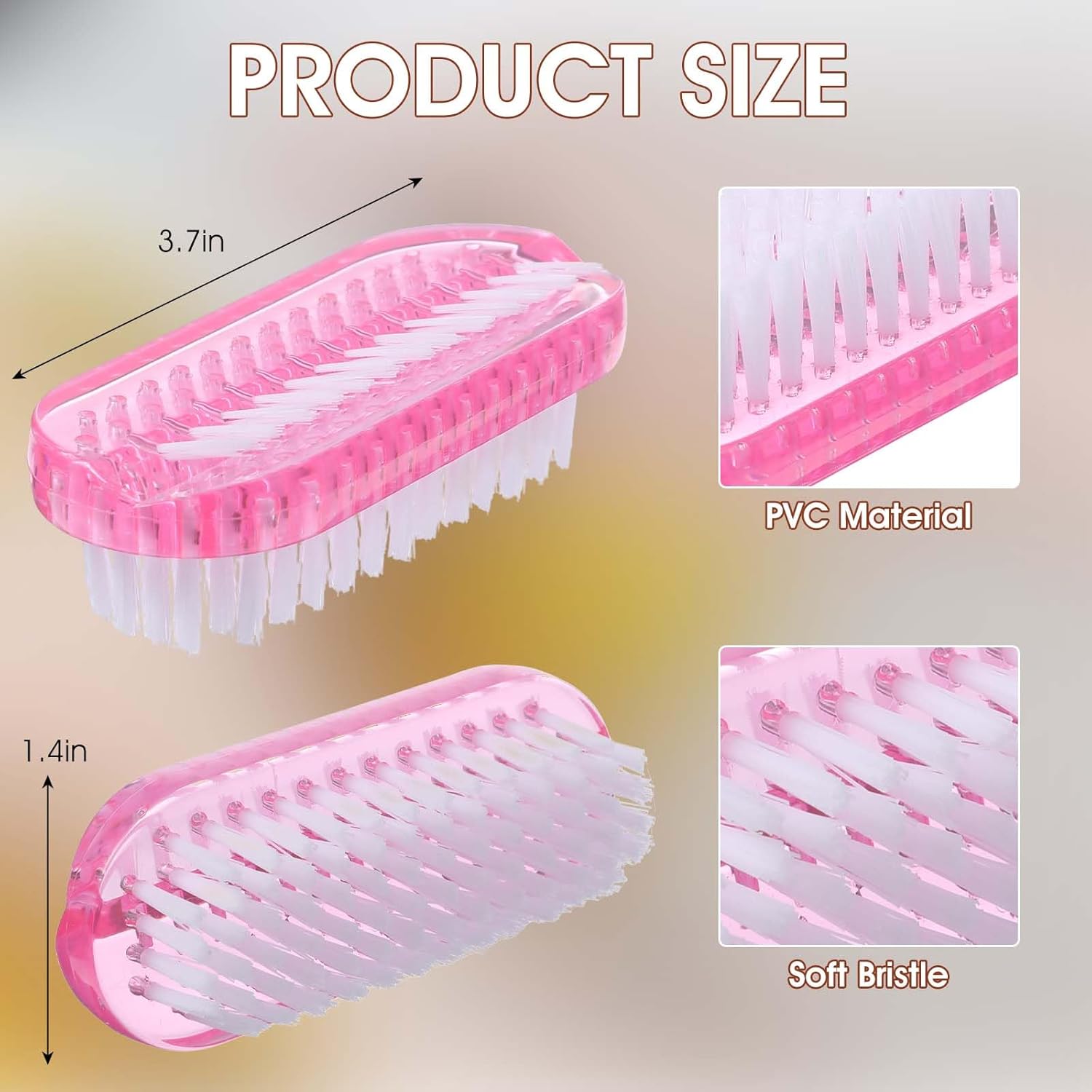 Nail Brushes for Cleaning: 2 Pcs Nail Brush Cleaner Scrubber, 2 Sided Hand Finger Nails Scrub Brushes for Cleaning, Soft Stiff Bristles Fingernail