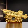 Copper Fish Ornament Golden Dragon Fish Yearly Luck Living Room Office Desktop Decoration