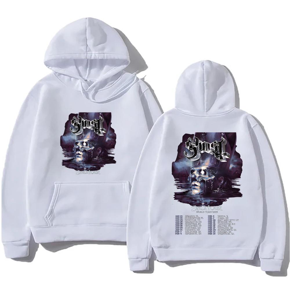 Pull à capuche du groupe Ghost Skeletour World Tour 2026 Vêtements pour hommes Harajuku Gothique Rétro Sweatshirt Décontracté Pulls Unisexes