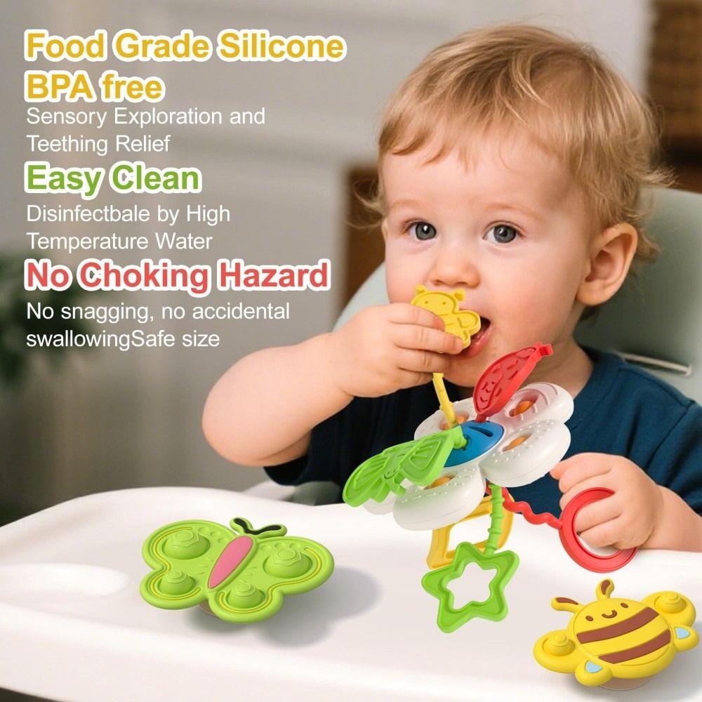 Early Education Newborn Chew Toys Soft Silicone Baby Travel Toys Baby Sensory Toys  For1-2 Year Old