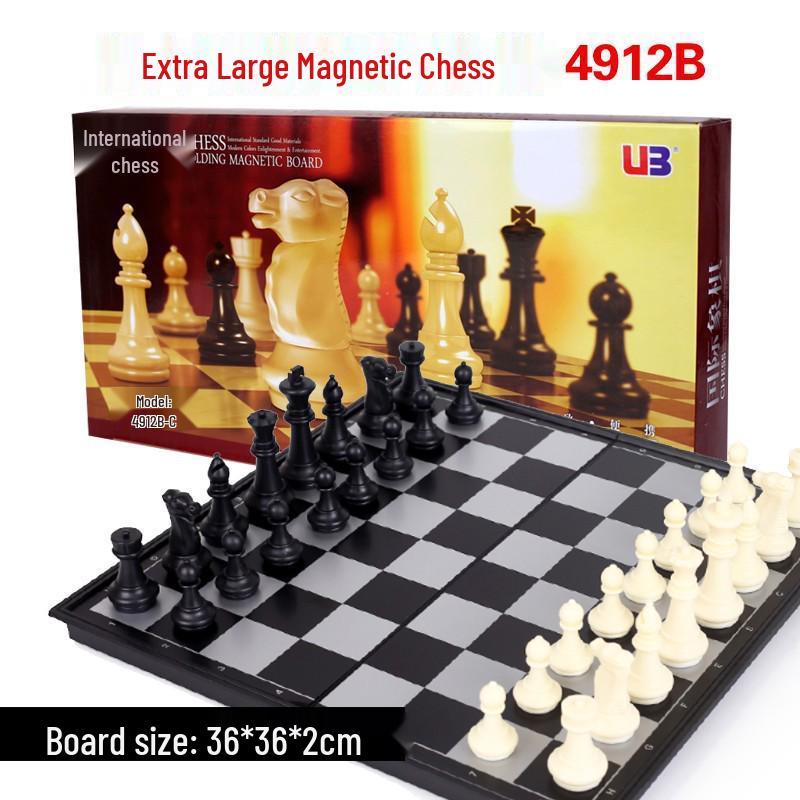 UB Magnetic Chess Set - Folding Chessboard for Beginners (Large & Medium Sizes)