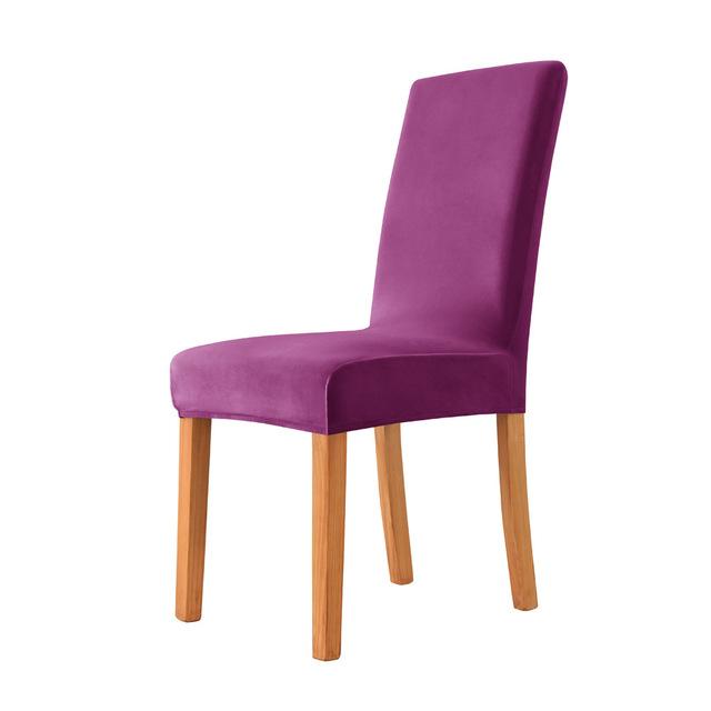 Velvet Fabric Chair Cover For Dining Space Wedding Occasion Hotel Banquet Soft &Comfortable Spandex Stretch Chair Covers Home Decorative Seat