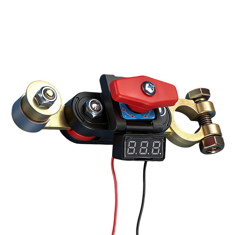 360 Degree Rotating Car Battery Disconnect Switch Heavy Duty Brass For 12V 24V Vehicle Negative Terminal Circuit Breaker Tool