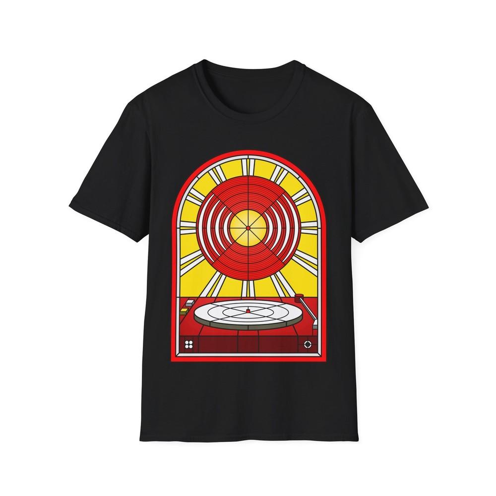 

Vinyl Album Stained Glass Unisex Softstyle T-Shirt, Music Lover Retro Tee 2XL