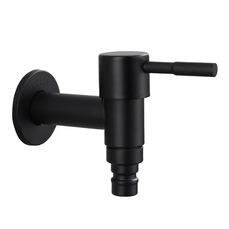 TLXT Black Wall-Mounted Laundry Faucet