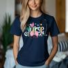 Nurse Bunny Ears & Bow Cute Colorful Graphic Unisex T-Shirt | Trendy Easter Apparel for Medical Professionals