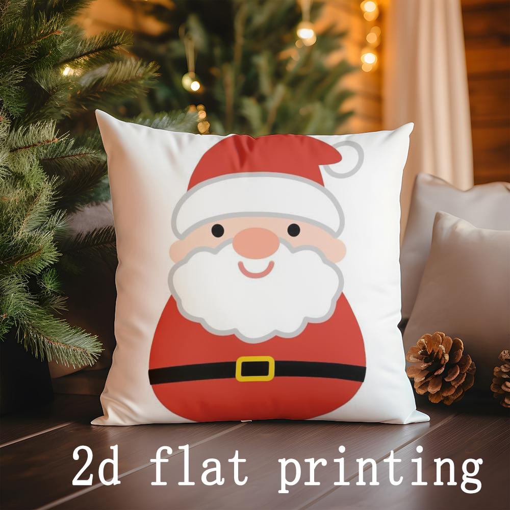 Home Decor Santa-themed Christmas Pillow Covers Suitable For Sofa Bedroom Car Pillow Cover Cushion Rectangular Back Cushion