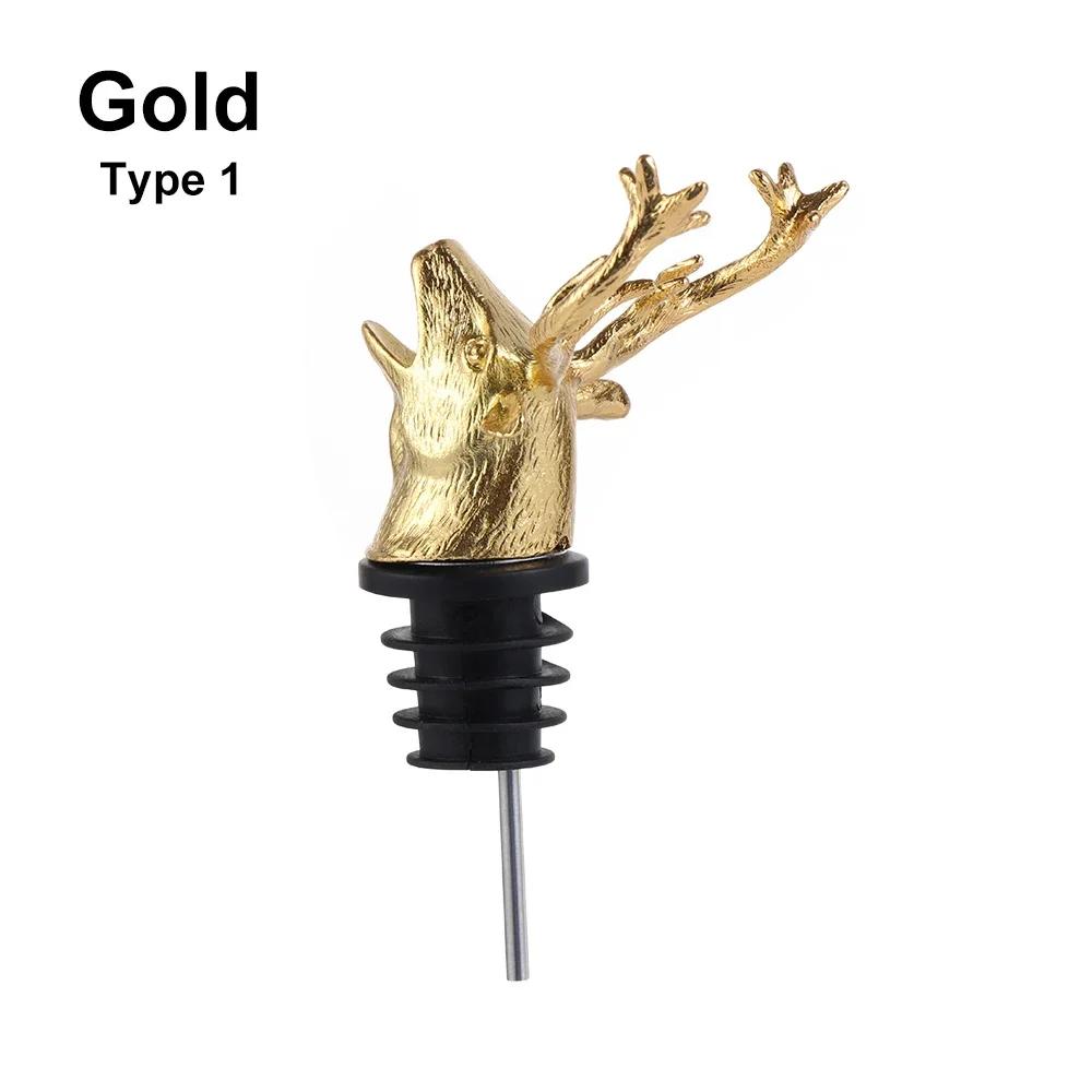 1 PC Wolf Head Wine Pourers Wine Mouth Wine Guide Pour Wine Stopper Zinc Alloy Wine Stopper Bartender Tool Wine Accessories