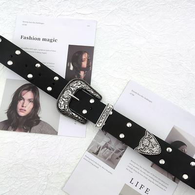 Rivet Metal Buckle Waist Belt Girl Women's Cool Vintage Punk Style Waist Band