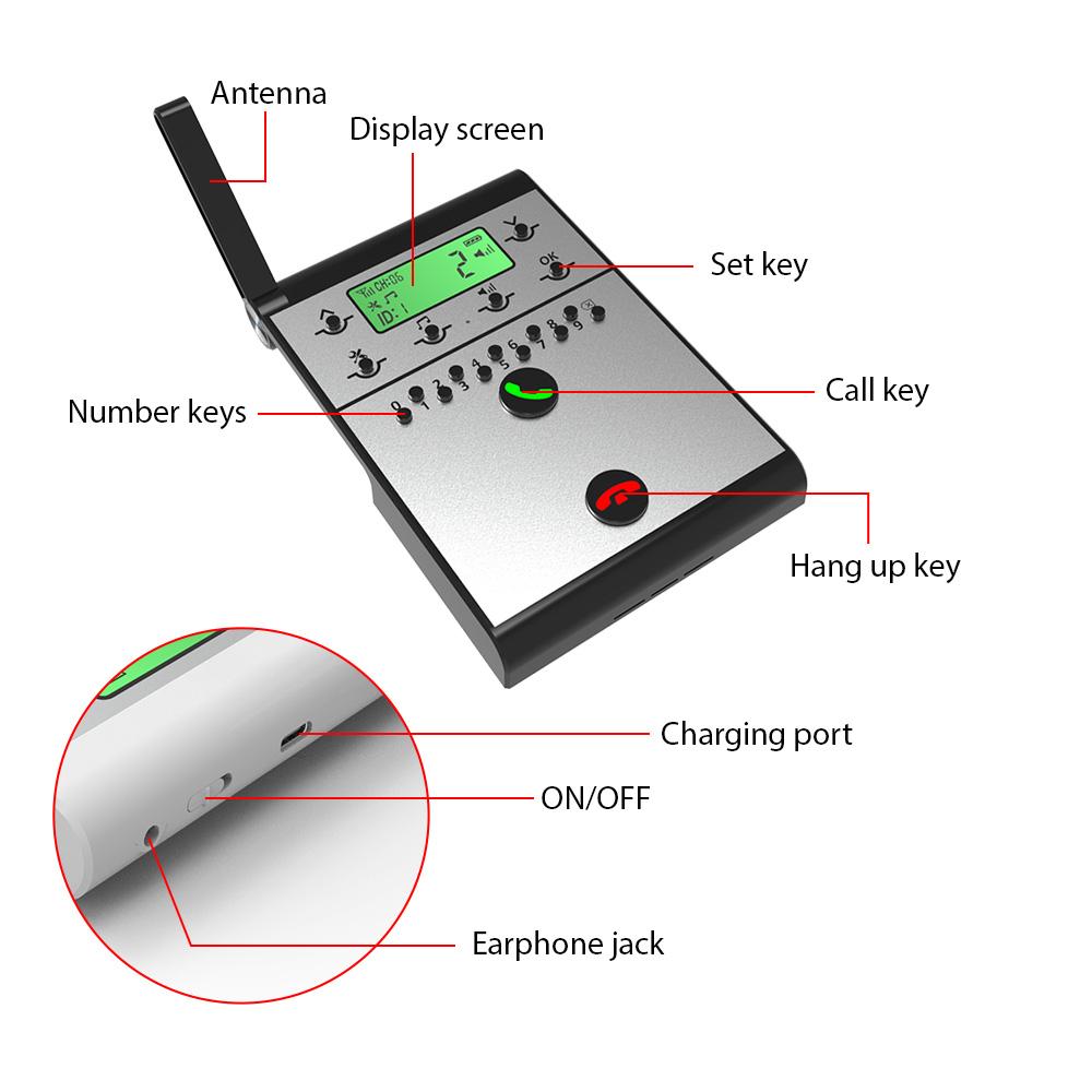 Wireless Intercom System Smart Digital Voice Calling Machine Wireless Office Intercom Machine Telephone Intercom