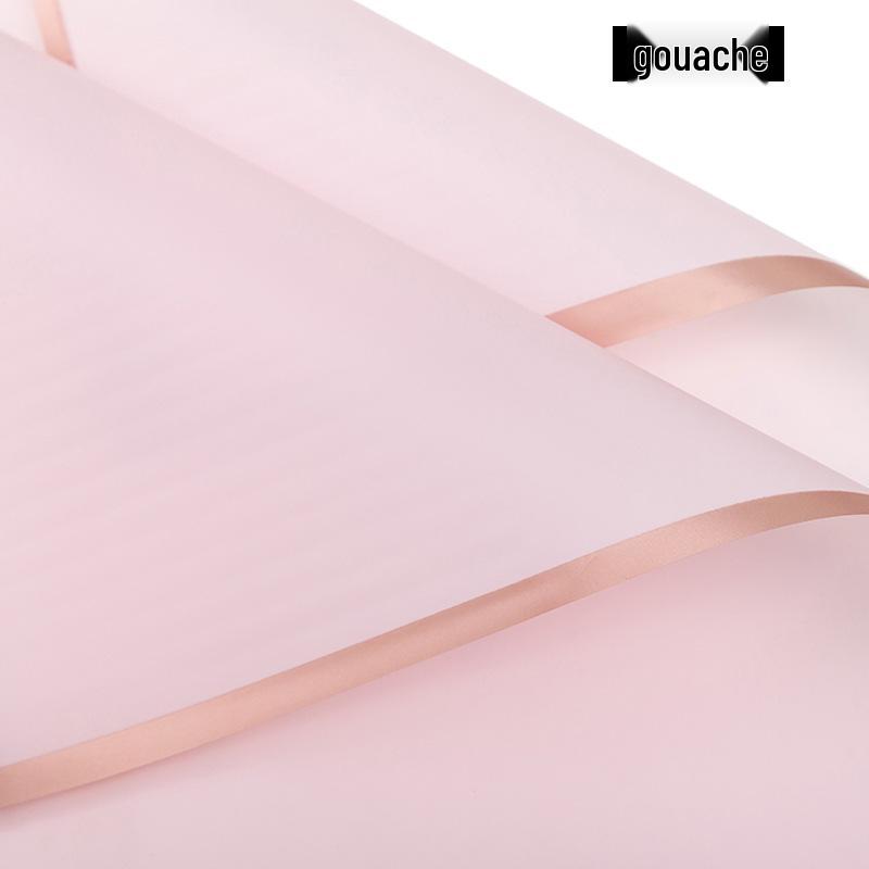 Waterproof Matte Jelly Film Paper with Gold Edge for Fresh Flower Bouquets - DIY Florist Wrapping Material