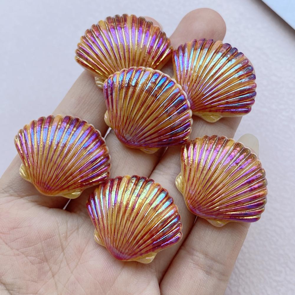 10Pcs New Cute Resin Cartoon Colorful Shells Series Flat Back Scrapbooking DIY Jewelry Craft Decoration Accessories