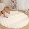 Cream Style Bubble Fleece Round Carpet