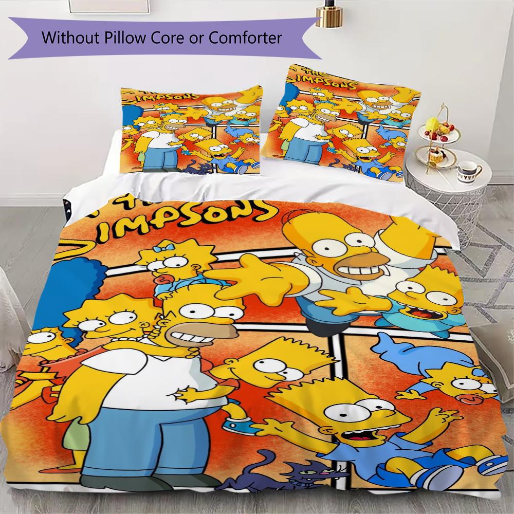 

Simpsons Family Pattern Bedding uilt Set uilt Cover Pillowcase Home Decoration Birthday Gift (1 * duvet cover + 2 * pillowcase without core)85 135x200cm