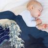 Great Wave: Kanagawa Night Throw Blanket Summer Cool Breathable Blanket for Sleeping