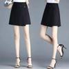 Women's High-Waisted Black Suit Shorts - Korean Style, Slim, Wide-Leg Skirt-Pants for Spring/Summer