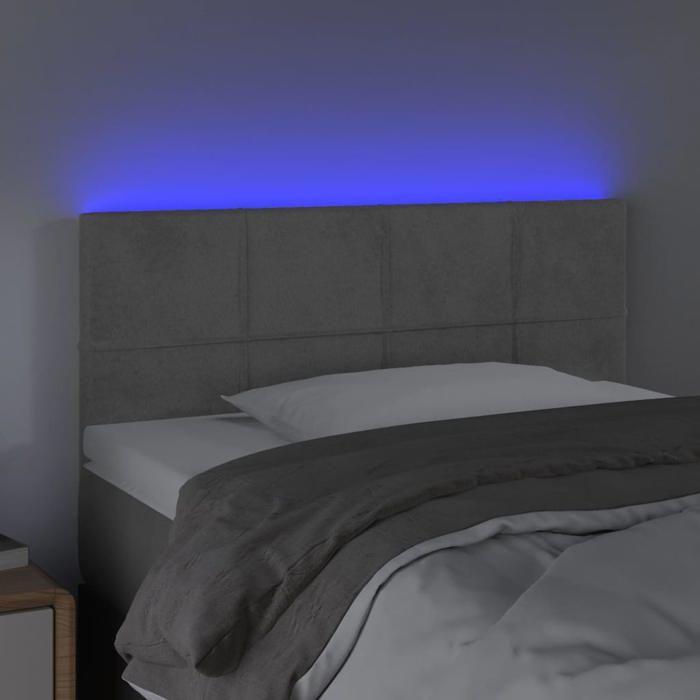 VidaXL Tête de Lit à LED Meuble de Chambre à Coucher Accessoire de Lit Simple Tête de Cadre de Lit Intérieur Gris Clair 3121648