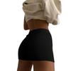 Women's Rib Knit Shorts Slim Fit Workout Gym Shorts High Waist Tummy Control Biker