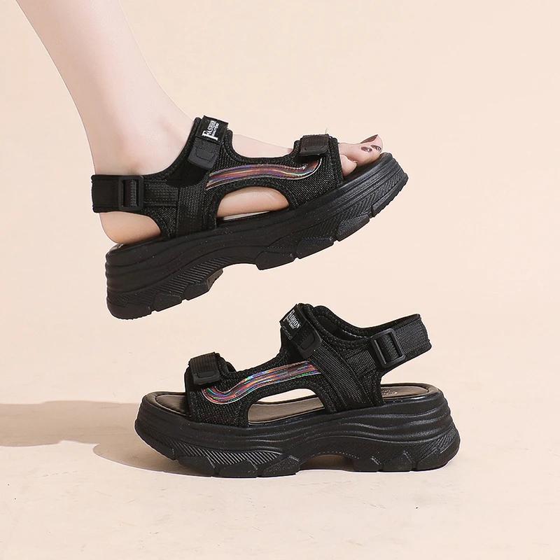 Fashion Casual Sandals Women 2025 Hot Sale Female Shoes Open Toe Women's Sandals Platform Outdoor Round Toe Flat with Ladies Shoes