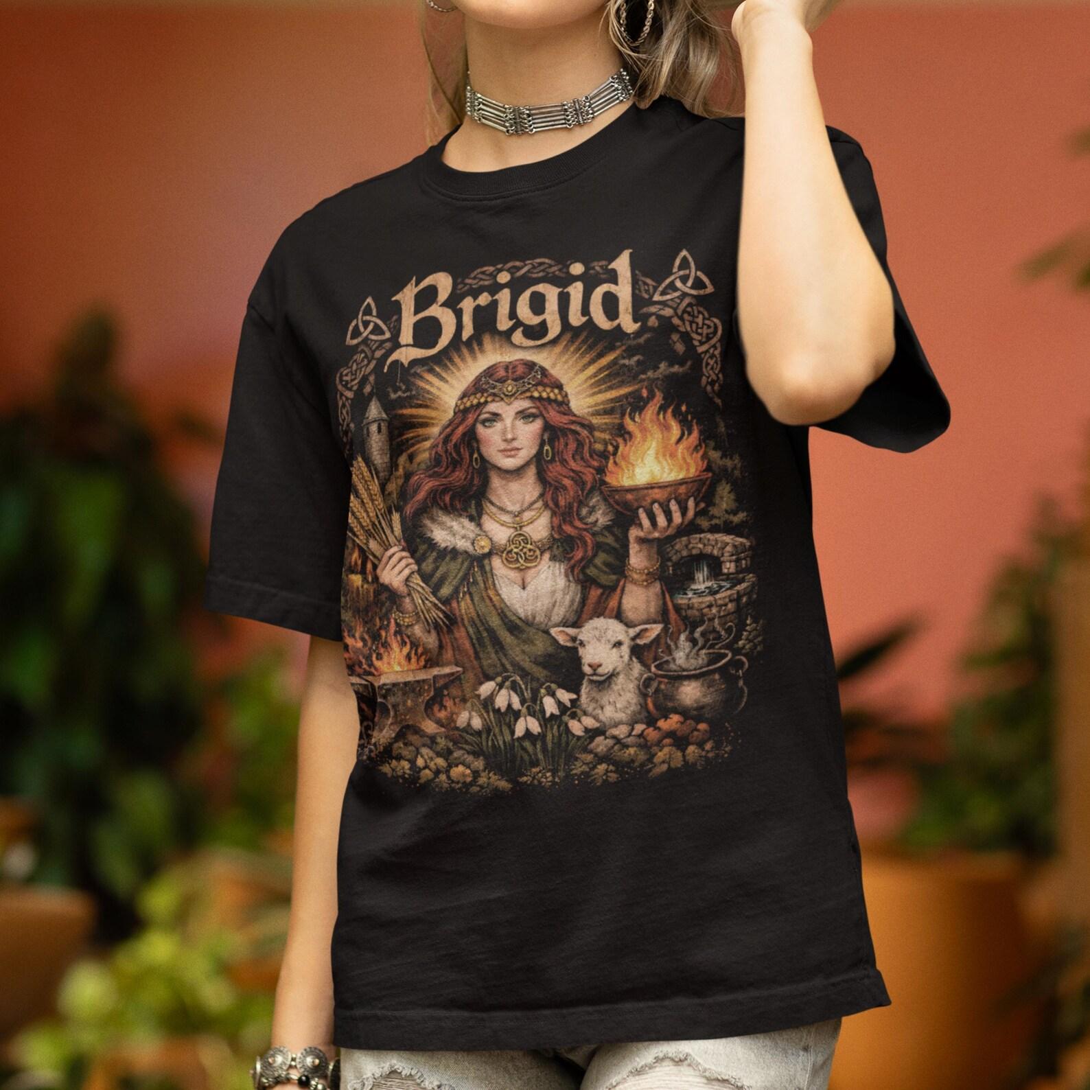 Brigid Shirt: Celtic Pagan Goddess T-Shirt | Wiccan Unisex Tee | Irish Mythology Shirt | Witchy Apparel | Divine Feminine Spiritual Gift L