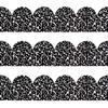 MoDooris 100 Feet Composition Bulletin Board Borders Black and White Scalloped Border Trim Classroom Composition Wavy Borders for Back To School