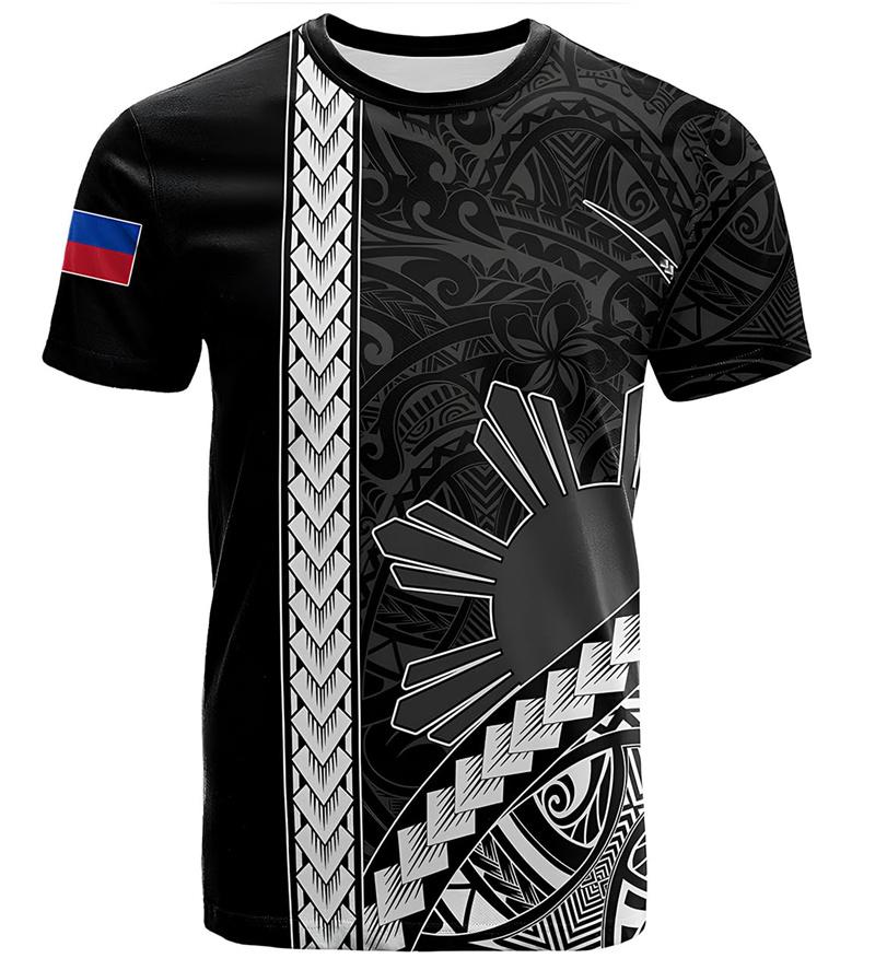 Nové 3D tričko s potiskem vlajky Filipín Erb Filipín Duchovní totem Grafická trička pro muže Vintage top