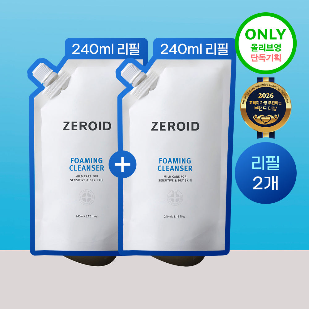 ZEROID Foaming Cleanser 240ml Refill 2 Pack