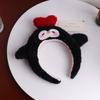 Cute Cartoon Penguin Plush Headband for Women - Fluffy Black, Perfect for Face Washing & Hair Styling In Autumn/Winter