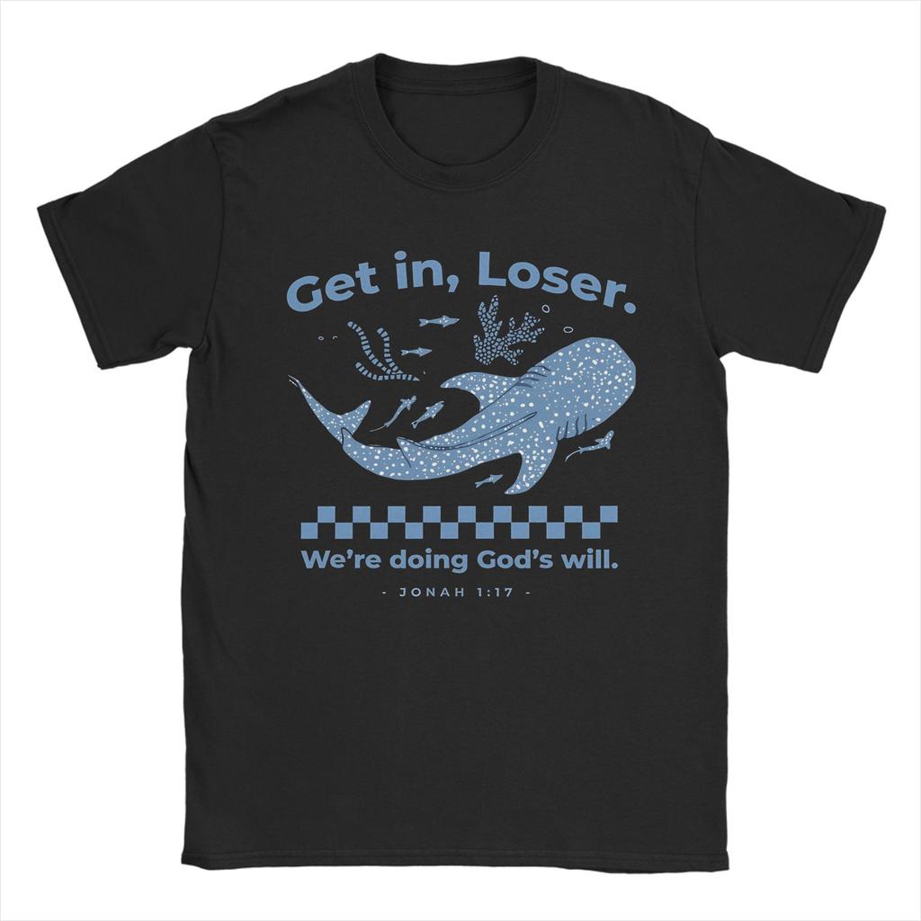 Komm rein Verlierer Wir tun Gottes Willen Lustiges Jona und der Wal Bibel Meme T-Shirt Sommer Reines Baumwoll-T-Shirts Für Unisex T-Shirt