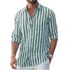 Men's Casual And Trendy Striped Shirt, Long-sleeved Top, Men's Lapel Button Cotton Shirt