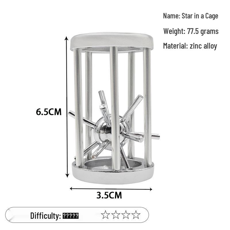 Zinc Alloy Kongming Puzzle Lock: Disentanglement Ring Educational Toy