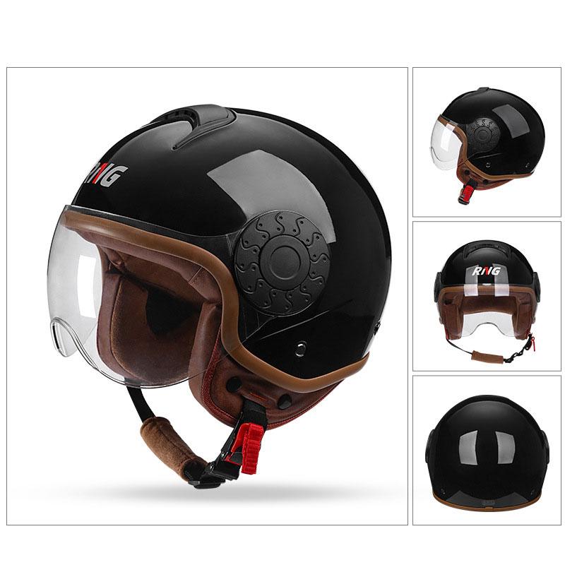 Motorcycle Retro Helmet High-definition Lens Breathable Scooter Electric-bike Helmet Cool Riding Equipment
