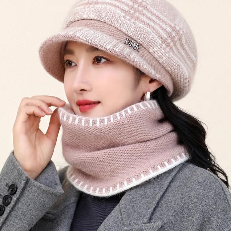 Octagonal Hat Warm and Cold Ear Protection Knitted Hat Women's Winter Mother Hat Fashion