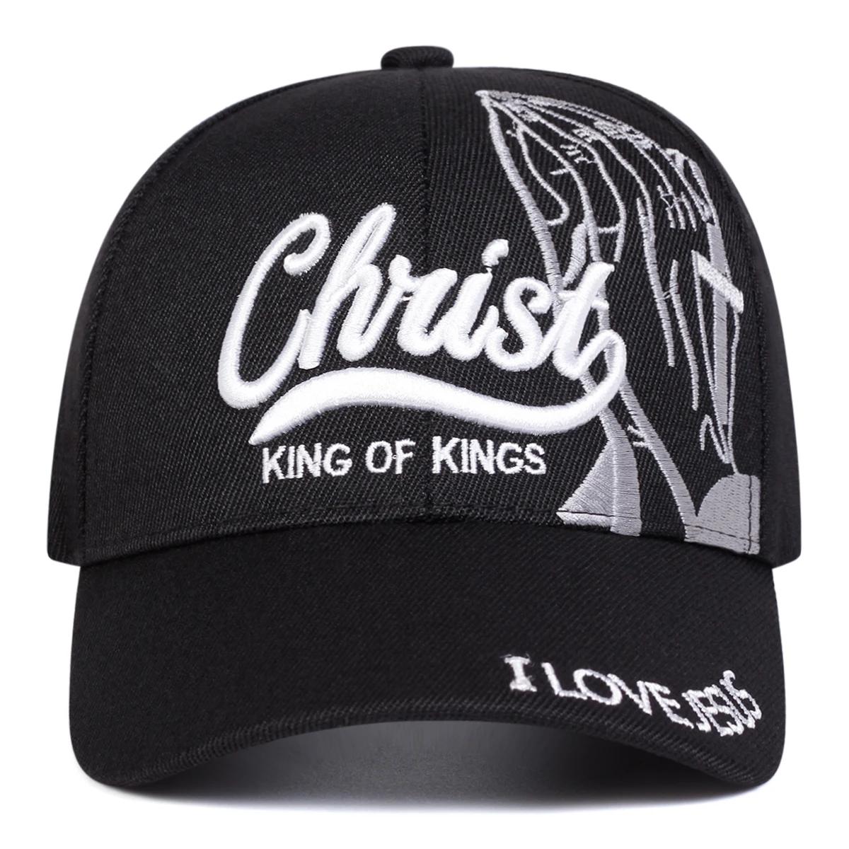 

Unisex Christ King Of Kings Embroidery Baseball Caps Spring Autumn Outdoor Adjustable Casual Hats Sunscreen Hat Sports Cap