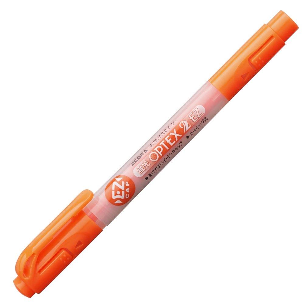 Zebra Optex 2 EZ Highlighter 10 Pen, Orange, pens, B-WKT11-OR
