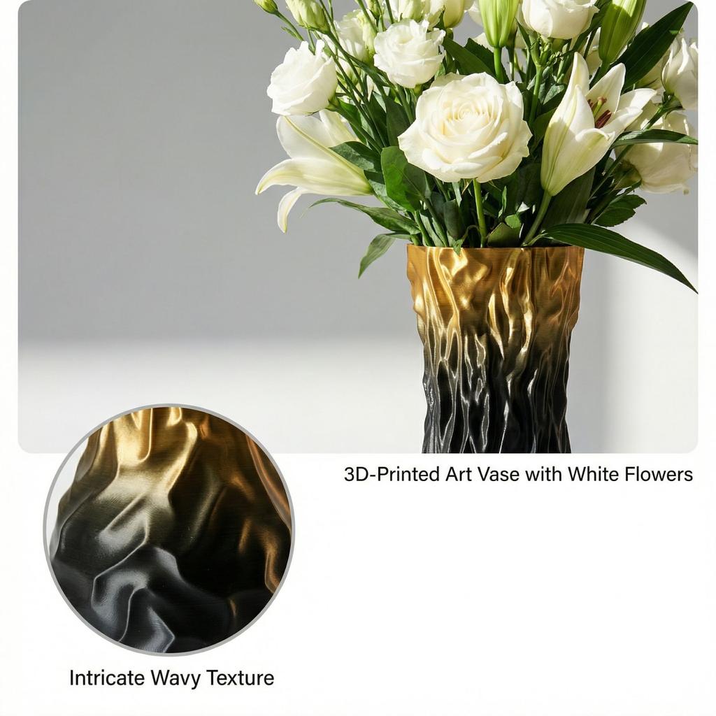 3D Printed Art Vases Are A Great Choice For Gifts And Flower Arrangements.