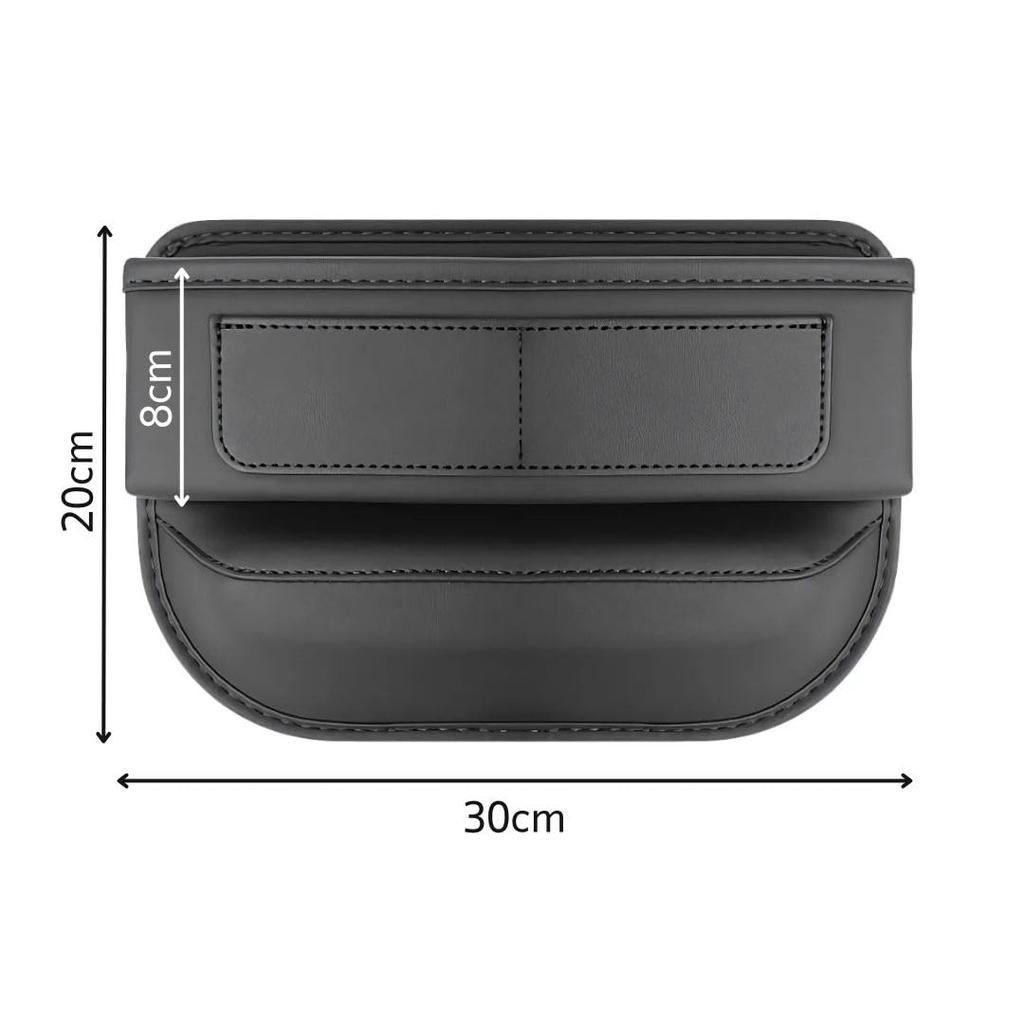 GRAVIX Seat Side Pocket Console Gap Car Storage Car Accessories Storage Pocket Black Small Item Holder Waterproof Driver and Passenger Side Compatible