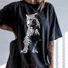Retro Leopard T Shirt Gothic Apparel Lover For Animal Oversized Trendy Vintage Top For Everyday Wear Breathable Graphic