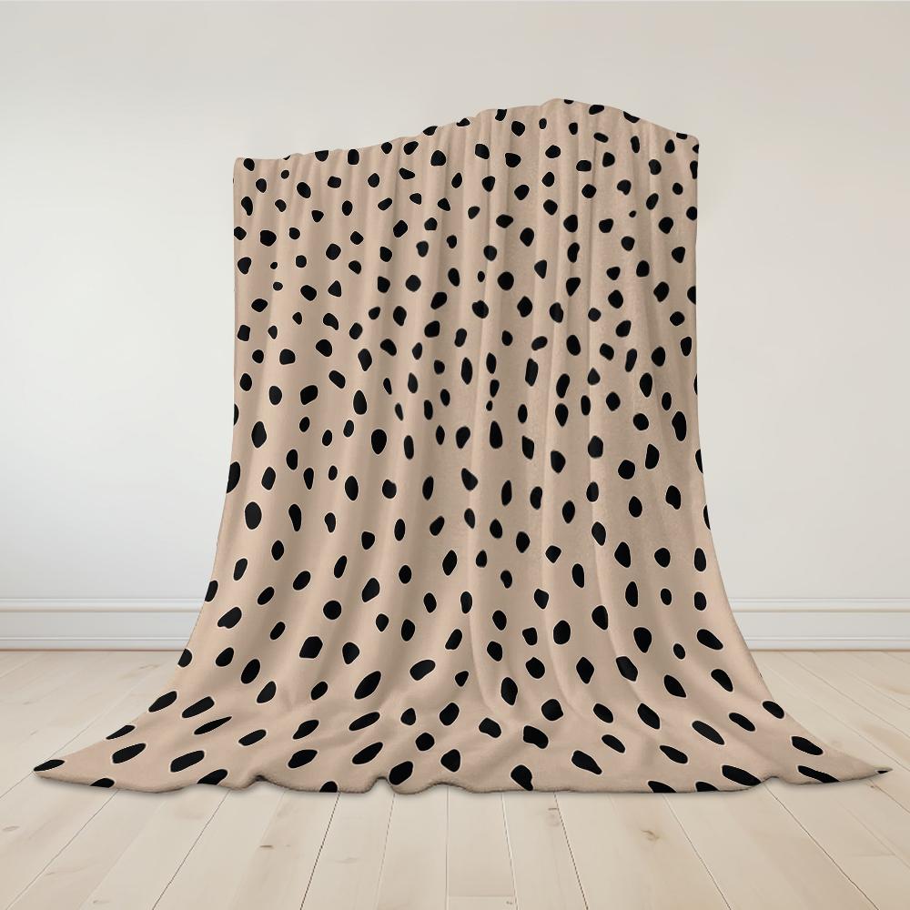 Schwarze Flecken auf Kamel-Flanell-Decke Warm Weich Halloween Weihnachten Sofa Warm Gemütlich Dekorative Deko Geschenk für Alle Jahreszeiten