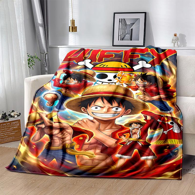 1pc One Piece Season Adventure Soft Throw Blanket Flannel All Season Light Weight Living Room/Bedroom Warm Blanket. M7270130