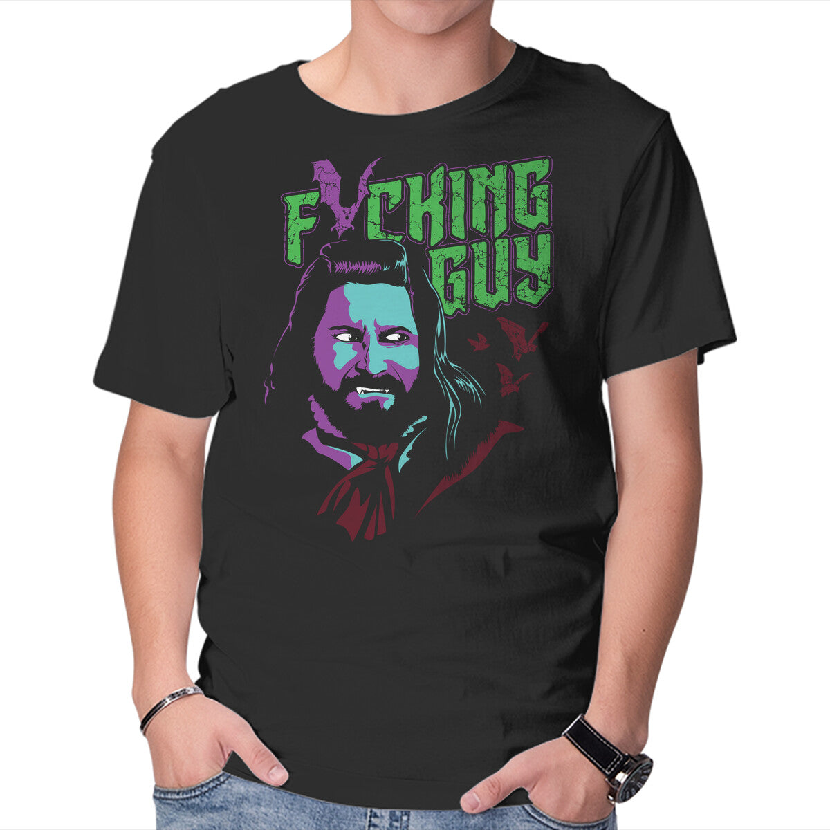 Unisex Crew Neck T-Shirt Fricking Guy Graphic Short Sleeve Casual Tee XXL
