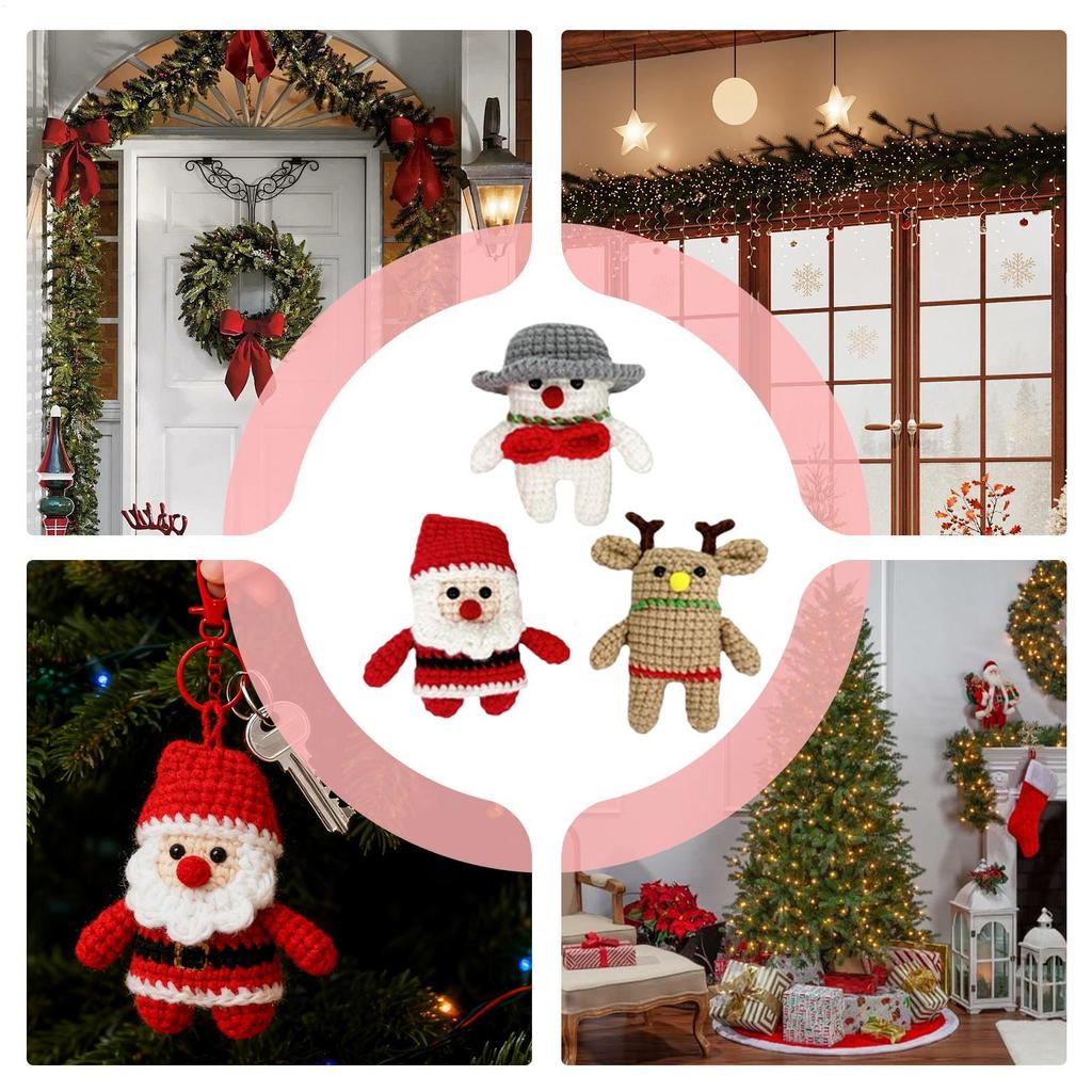 Crochet Christmas Kit DIY Knitting Set Holiday Decor Doll Knitting Kit For Adults Teens DIY Enthusiasts Beginners Craft Lovers